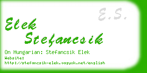 elek stefancsik business card